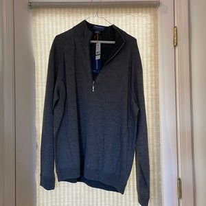 NWT Tommy Bahama Flipshore Reversible Half-Zip Pullover size L grey/dark grey